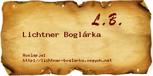 Lichtner Boglárka névjegykártya
